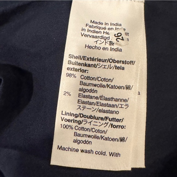 J. Crew Factory Rosina Poplin Navy Button Front Fit & Flare Wrap Midi Dress sz 6 - Picture 3 of 9